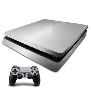 

Metal Brushed Custom Design PS4 Slim Skin Sticker Decal Vinyl for Playstation 4 Console and 2 Controllers PS4 Slim Skin Sticker
