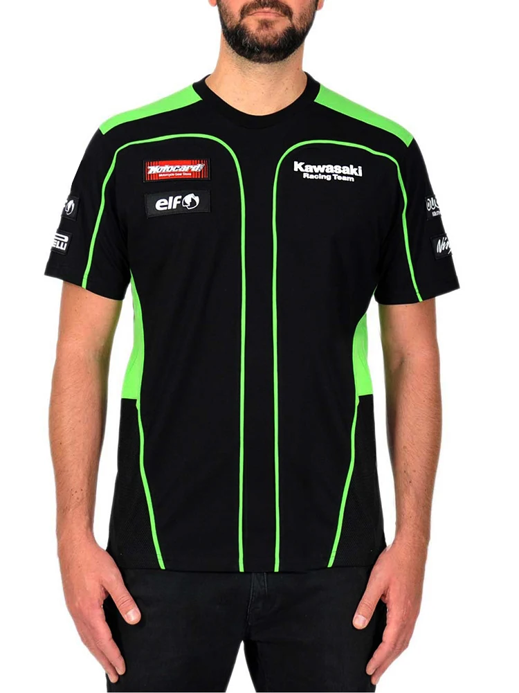 Мотоциклетная мото для Kawasaki T'shirt Riding Team Racing Мужская Черная зеленая футболка