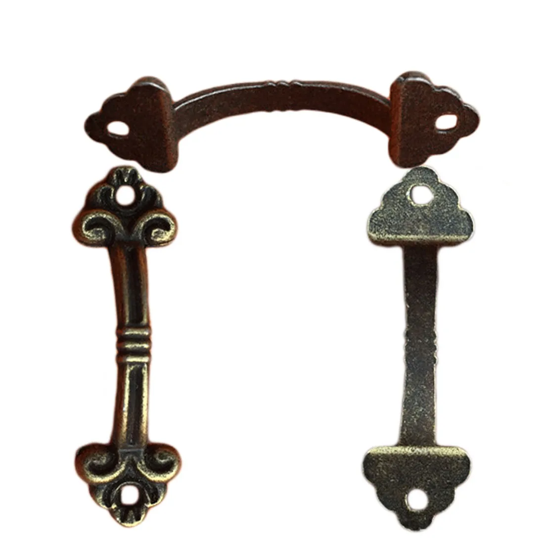 

10pcs Handles Knobs Pendants Flowers For Drawer Wooden Jewelry Box Furniture Hardware Bronze Tone Handle Cabinet Pulls