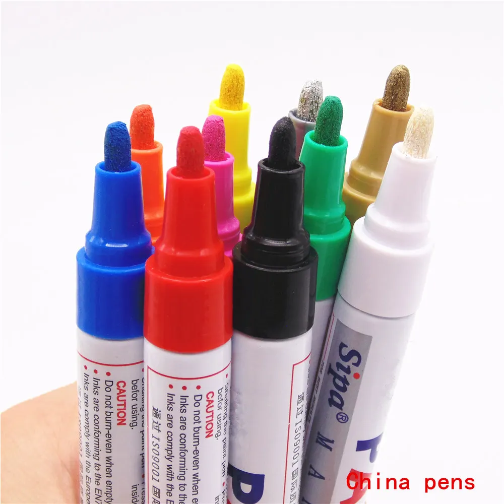 Permanent Marker Pen 12 colors Waterproof Rubber Paint for Car Tyre Tread