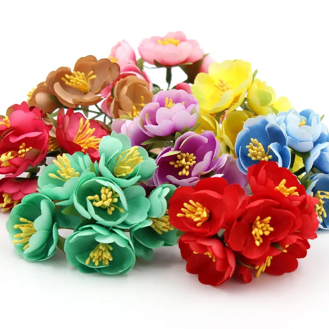 6pcs lot silk artificial rose flowers bouquet wedding decoration how to make handmade paper flower bouquet