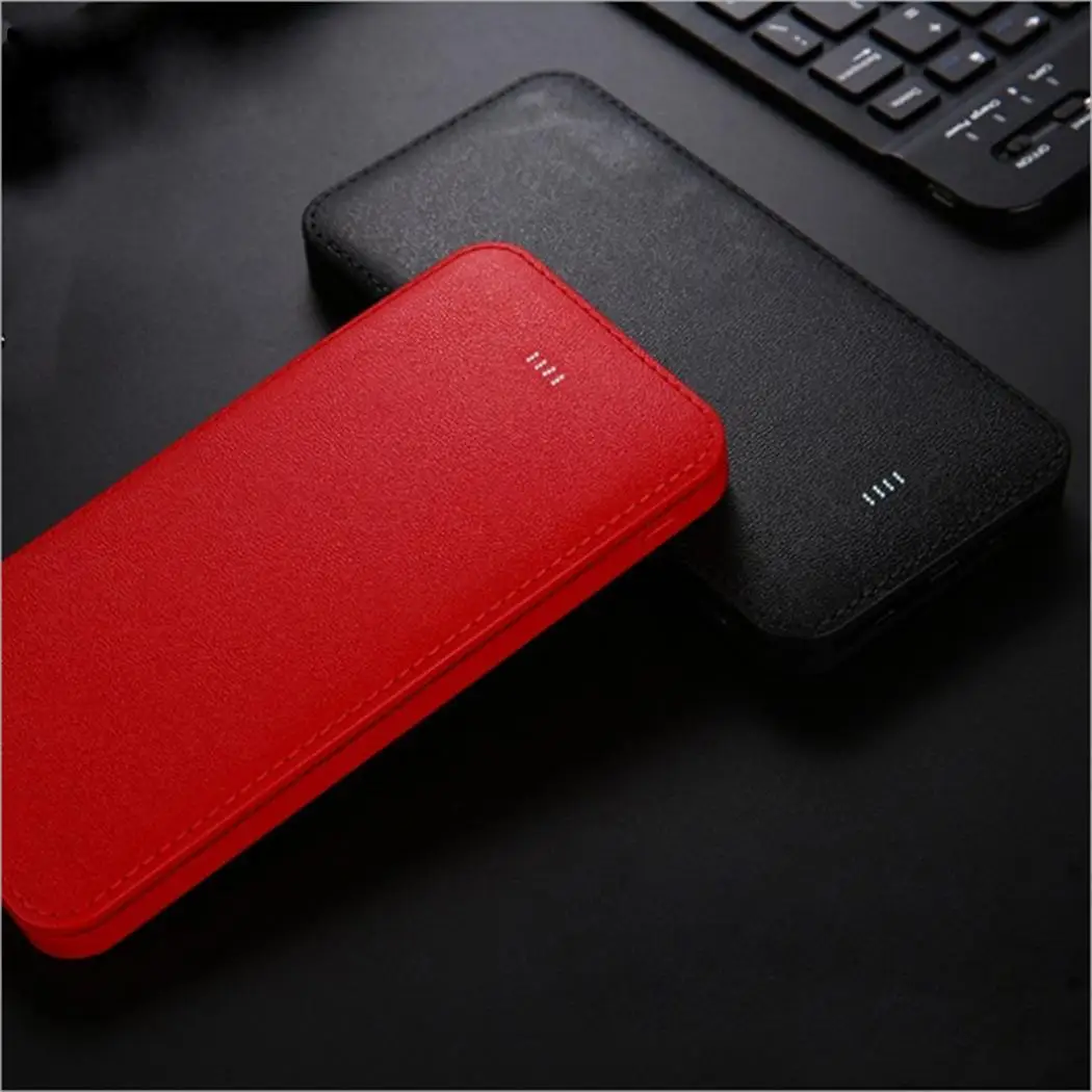 10000 мАч power Bank Тонкий с двумя портами USB Мобильный Внешний аккумулятор портативное