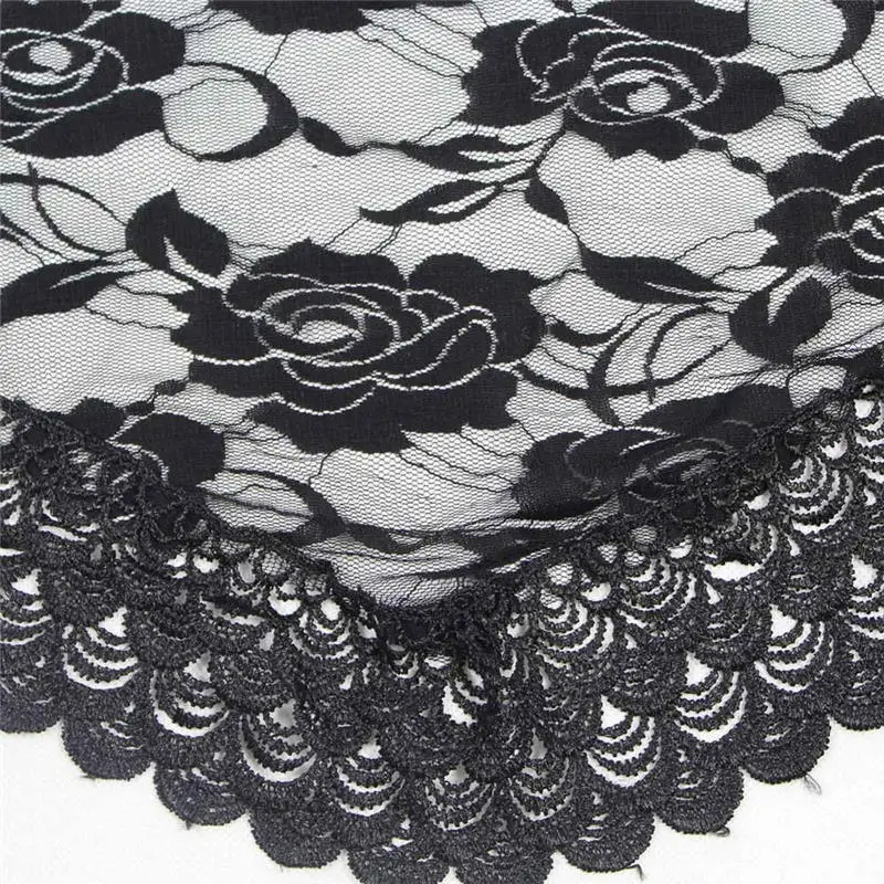  Fashion Women Lady Long Lace Rose Flower Triangular Mantilla Scarf Wrap Shawl women's scarves handkerchief hijab scarf 40MA0526