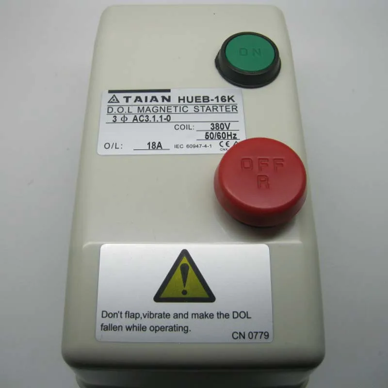 

On/Off Switch Non Reversing Type 3 Phase Motor Magnetic Starter 380V AC Coil HUEB-16K