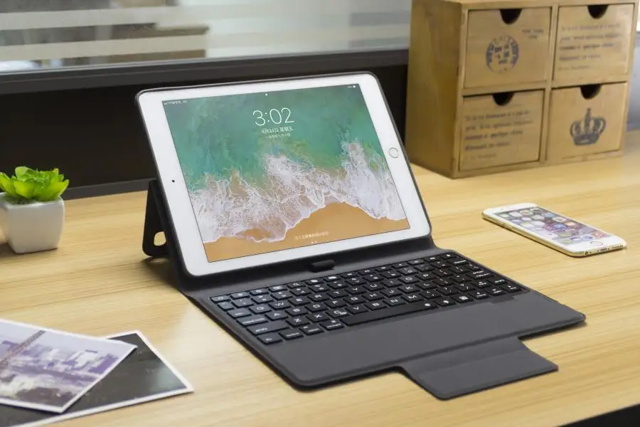 Wireless Bluetooth Keyboard PU Leather Case (34)
