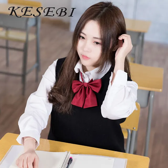 Japanese School Uniform Vest Sweater Women 2018 Spring Winter New