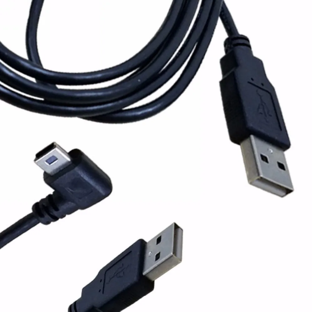 

Black High Speed Left Angled 90 Degree Plug Data Cable Cord USB 2.0 A Male Plug to Mini 5 Pin 1.5M/5FT 3M/10FT Cable Accessories