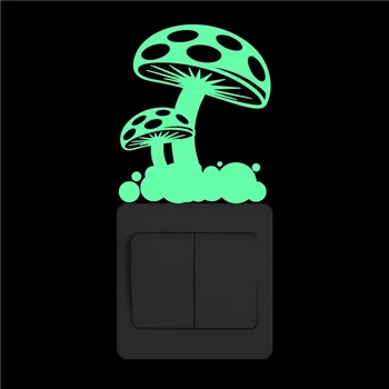 

Cartoon Mushroom Glow in the Dark Switch Sticker Kid Room Baby Bedroom DIY Decoration Luminous Wall Sticker Children Home Decor