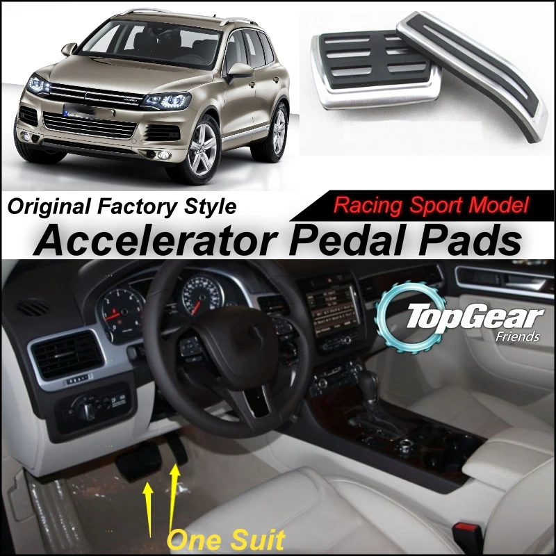 

Litanglee Car Accelerator Pedal Pad Cover of Original Factory Sport Racing Design For VW Volkswagen Touareg 7P5 2010~2015 Tuning