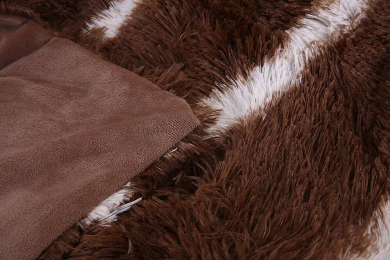 Плюшевое меховое Флисовое одеяло Minky из полиэстера в полоску с принтом из искусственного меха, одеяло для дивана и кровати