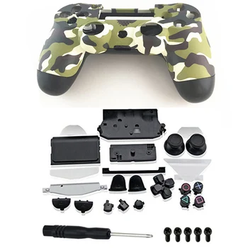 

Custom Green Camouflage Cases Full Set Housing Shell Buttons For PS4 Controller Replacement For Sony Playstation 4 PS 4 Gamepad