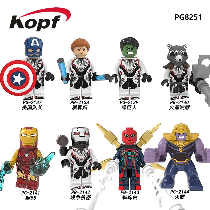 

Building Blocks The Avengers 4 Endgames Captain America Black Widow Hulk Gift Spider-Man Thanos Figures For Children Toys PG8251