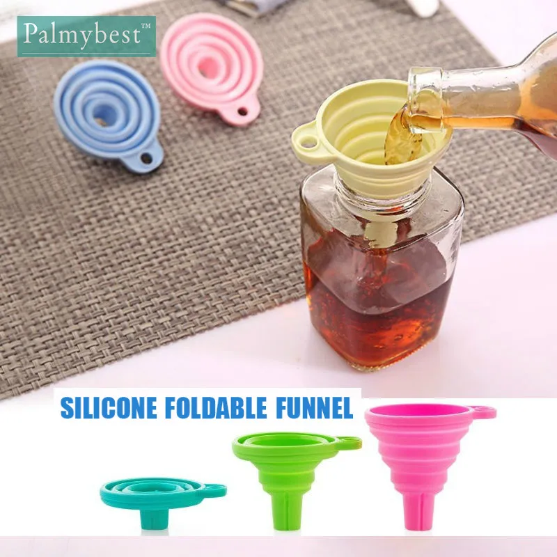 Silicone Funnel Small size Fold able Collapsible Funnel Hopper Kitchen