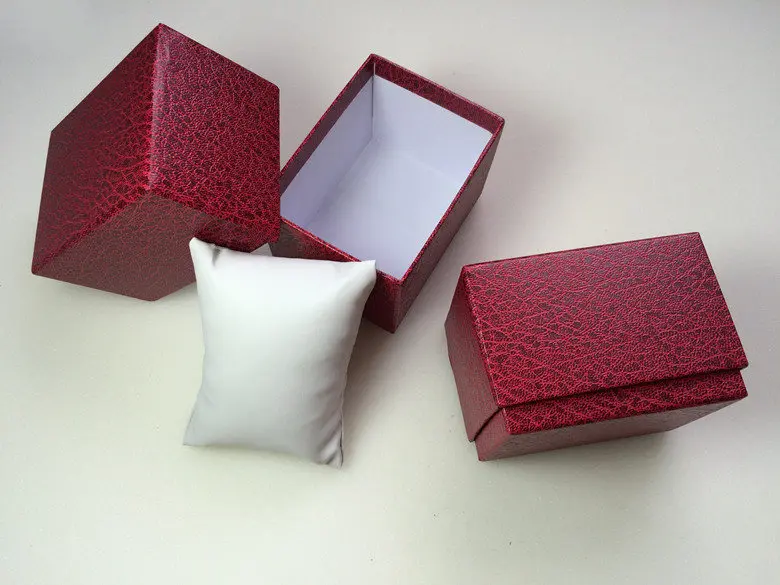 Картонная коробка для часов Модный черный/синий/красный Подарочный чехол для часов прямоугольная коробка для хранения часов чехол посылка для одиночных часов - Цвет: Red