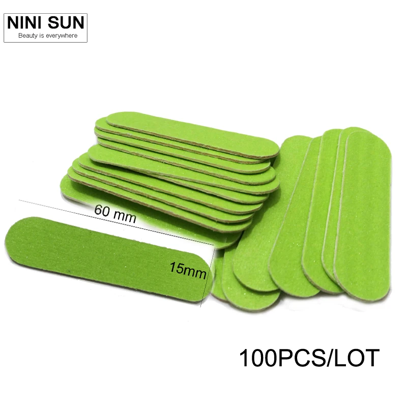

New Fashion Lowest Price 100pcs/lot Wood Nail Files Buffer Buffing Slim Grit Sandpaper Tools Disposable Cuticle Polish Pack