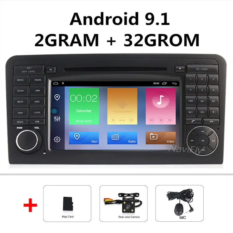 2din Android 9,1 автомобильный dvd-плеер gps навигация для Mercedes Benz ML Класс W164 ML300 ML350 ML500 GL X164 GL320 Автомагнитола FM RDS - Цвет: Car dvd Camera