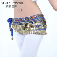 Новые женские костюмы для танца живота для взрослых, 228 цвет монет, алмазная цепочка на талию для леди, хип-шарф, пояс с запахом, танцевальная одежда для выступлений