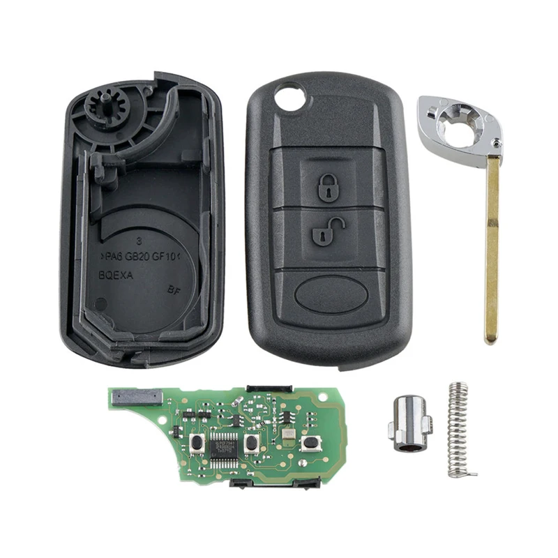 

Dzanken 3 Buttons Romte Car Key 433MHZ for Land Rover Discovery3 2004 - 2010 Sport 2005 - 2010& Transponder Chip& Uncut Blade