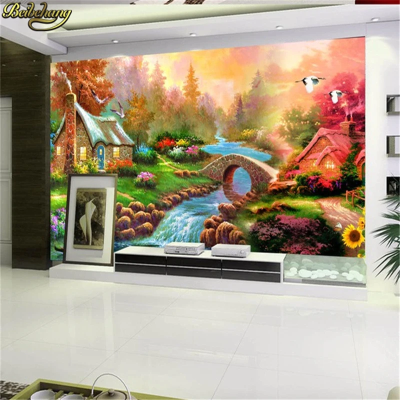 contact paper European-style painting scenery TV background wallpaper roll 3d papel mural wallpaper for living room wall paper