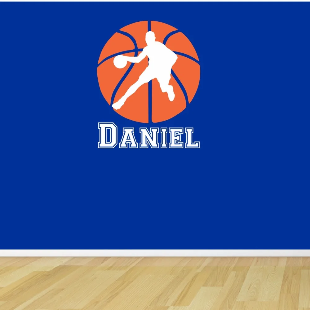 Personalized Basketball Player Name Wall Stickers For Kids Room Boy