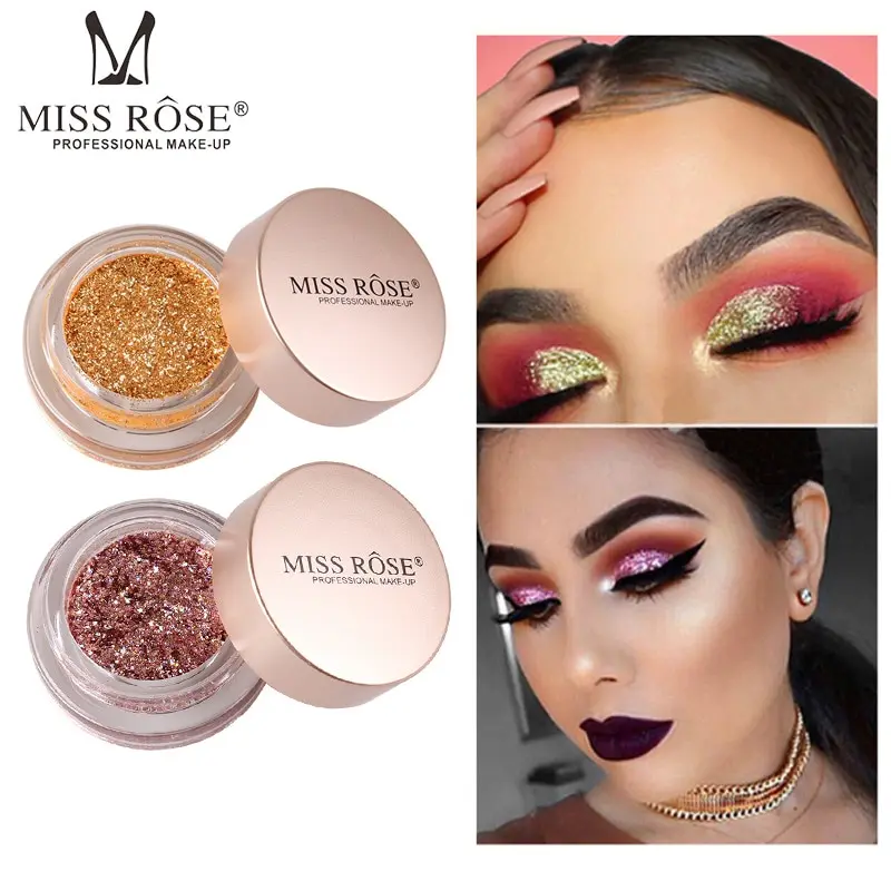 

Miss Rose Single Glitter Eyeshadow Palette of Holographic Pigment Eyeshadow Bling Glitter Cream Face Makeup Comestics Shimmer