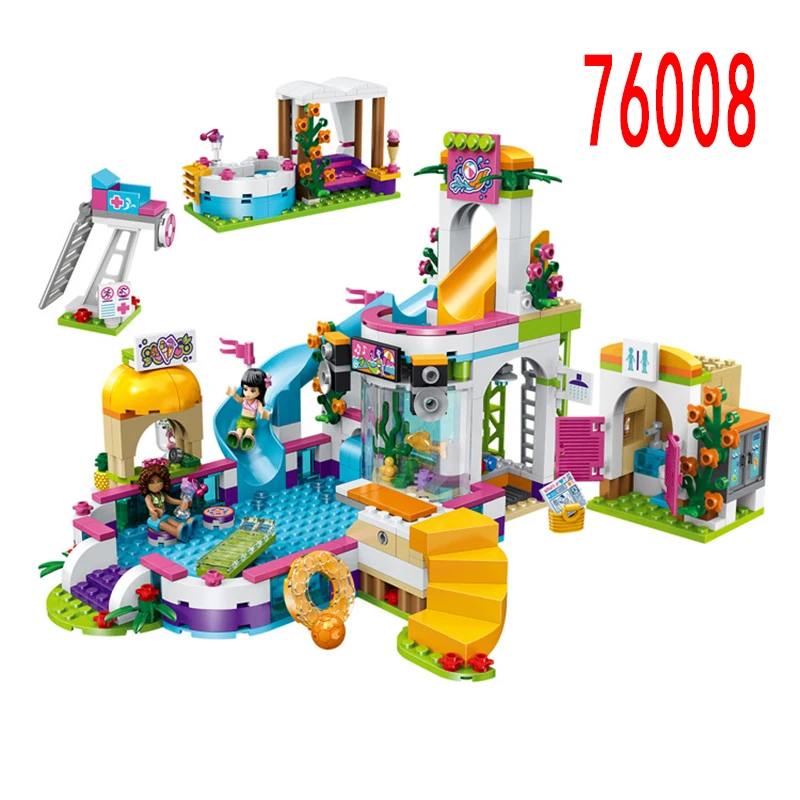 

LEGOingly Girl Series 76008 Swimming Pool party building blocks bricks toys for children Compatibility with LEGOinglys Girl