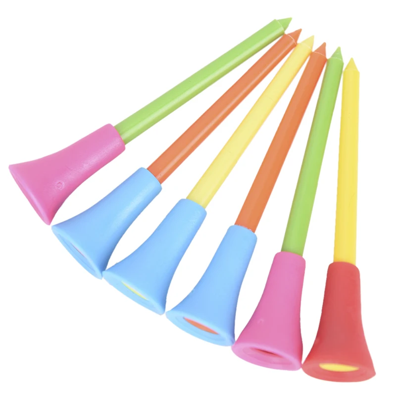30PC 83mm Multi Color Plastic Golf Tees Durable Rubber Cushion Top Golf Tee hot sale 30PC 83mm Multi Color Plastic Golf Tees Durable Rubber Cushion Top Golf Tee hot sale
