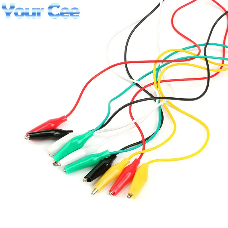  10 pcs New Arrival 50cm Double-ended Alligator Crocodile Clip Cable Test Jumper Wire Cable (2)