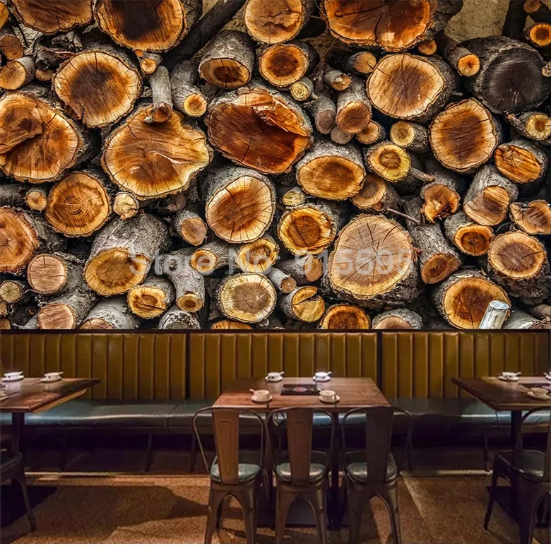 Mural de parede vintage 3D grão de