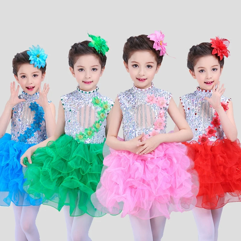 

Child Ballet Tutu Dance Dress Girl Modern Dance Costume for Stage Performance Ballroom Dance Dresses Kids Latin Dance Clothing