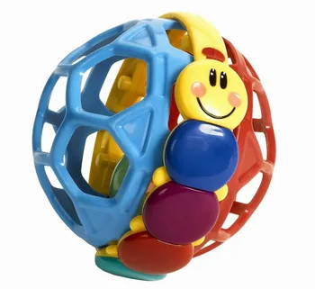 

Candice guo! newest arrival baby plastic toy colorful caterpillar ding-dong bell baby bendy ball 1pc