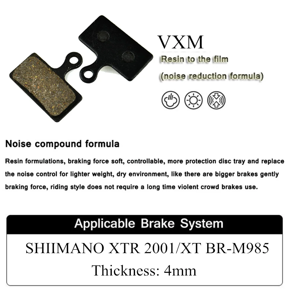 VXM 2 пара велосипедный полимерный диск Тормозные колодки для Shimano deore M985 M988 Deore XT M785 SLX M666 M675 M615 Alfine S700 Тормоз MTB Тормозные Колодки