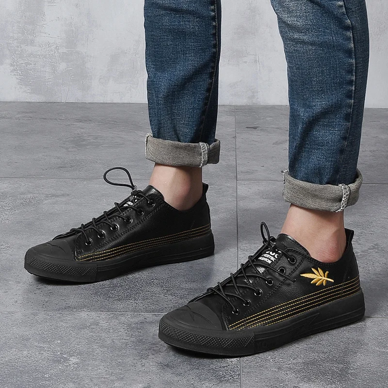 Couro Moda Tamanho 38 Luz Los Black 2018 Cor Simples Sapatos Homem Tow outono Nova Casuais 43 white De Confortável Genuíno Primavera Fg5 Zapatos 0dS0aZ