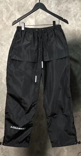 A-COLD-WALL мужские длинные штаны ACW серебристые и черные повседневные уличные штаны высокого качества из полиэстера - Цвет: 1