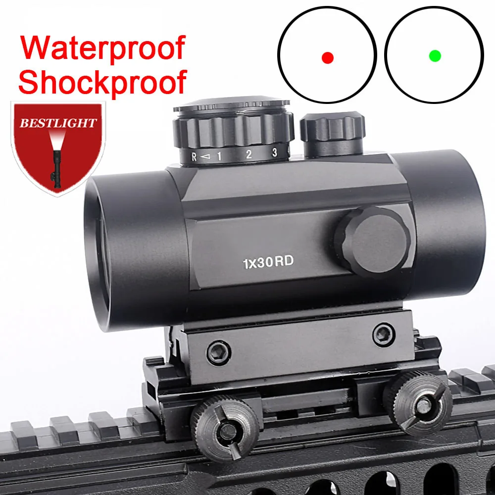 Tactical 1X30 Holographic Dot Sight Airsoft Red Green Dot Sight optics Hunting Scope 11mm 20mm Rail Mount Collimator Sight