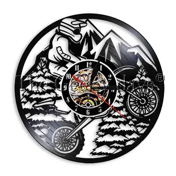 

1Piece Motorcycle Riding Vinyl Record Wall Clock Extrem Sport Motorbike Modern Creative Home Decor Art Clock Perfect Gift Idea