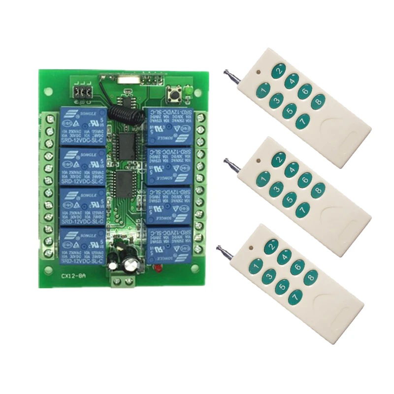 DC 12V 24V 8 CH каналы 8CH RF беспроводной пульт дистанционного управления переключатель