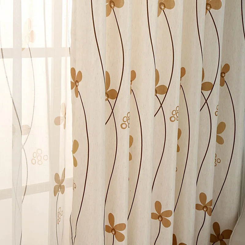 Cortina rústica Cortina para sala de estar moda Floral Blackout cortinas tela tul para niños dormitorio hojas diseño Cortina 396 y 2