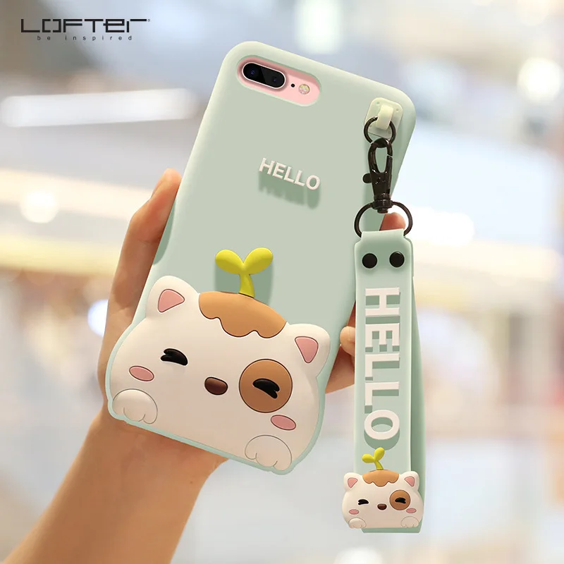 

Lofter Cartoon Phone Case for Apple iPhone 7 8 Case Shockproof Silicone Fitted Cases for iPhone 7 Plus 8 Plus Cute Back Cover
