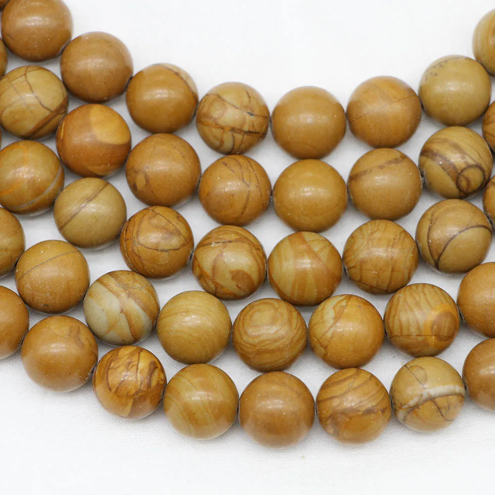 

1strand/lot 4/6/8/10/12mm Natural Wood Stripe Stone Bead Round Loose Spacer Beads For Jewelry Making Findings DIY Bracelet Bead