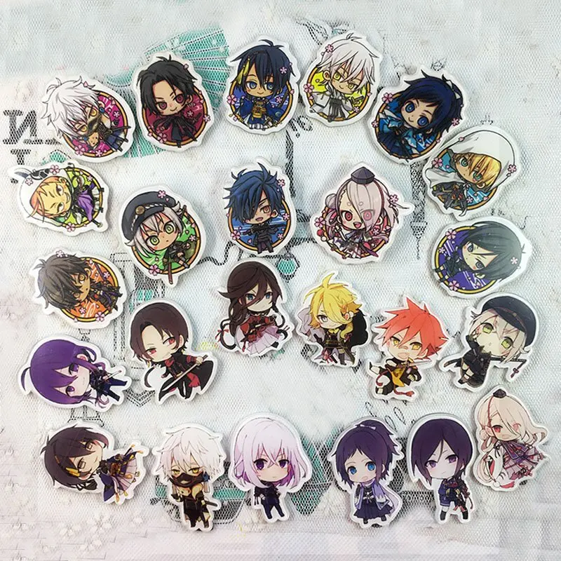Набор акриловых значков Touken Ranbu Необычные значки Q Version броши Mikazuki Munechika для