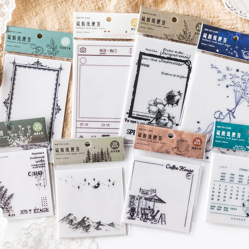 Vintage Retro Plant Memo Pad Border Multi Folding Writing Pads Label ...