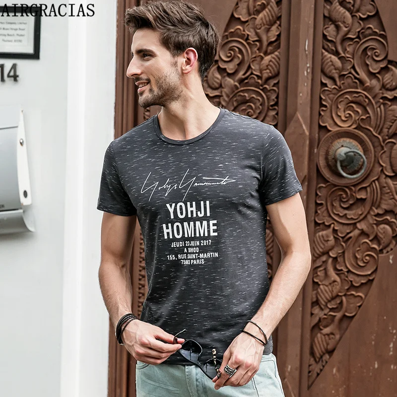 

AIRGRACIAS 2018 Fashion Men's T Shirt Printing Letters Classic Round Neck Spring and Summer Tops Short Sleeve T-shirt M-XXXL