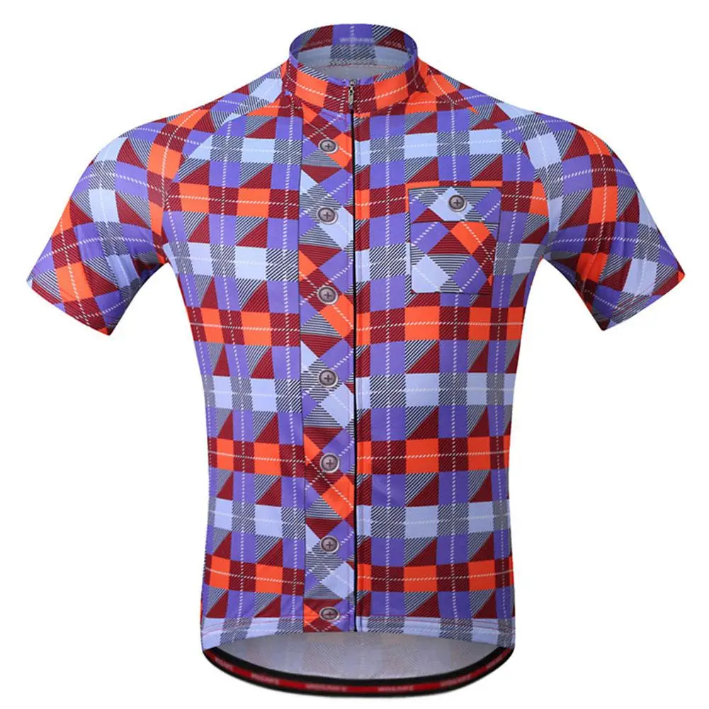 LumiParty cycling jerseys Plaid Pattern Short sleeve Cycling Shirt