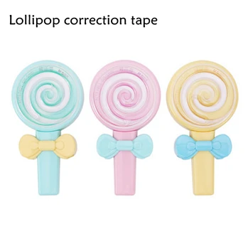 

1PC Cute lollipop modeling correction Tape Student writing error correction tools 5mm white correction tape