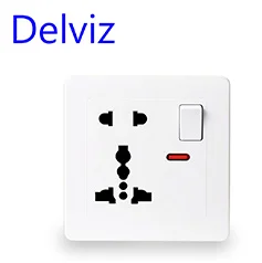 Настенная розетка Delviz, универсальная, 5 отверстий, 2.1A двойной usb-порт для зарядки, 146 мм* 86 мм, светодиодный индикатор, стандарт Великобритании, USB Коммутируемая розетка