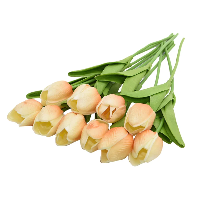 10 шт./лот ПУ-тюльпаны Искусственные цветы настоящие на ощупь искусственные украшения мини тюльпаны для домашнего украшение в виде свадебного букета цветы - Цвет: F16