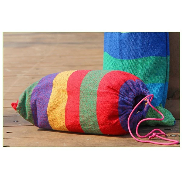 rainbow Outdoor Leisure Double 2 Person canvas Hammocks Ultralight Camping Hammock with backpack