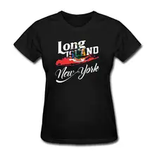 Casual Fitness T Shirts Short Sleeve Long Island New York Print Crew Neck Tee For Women кеды d t new york d t new york dt002awbfzh3