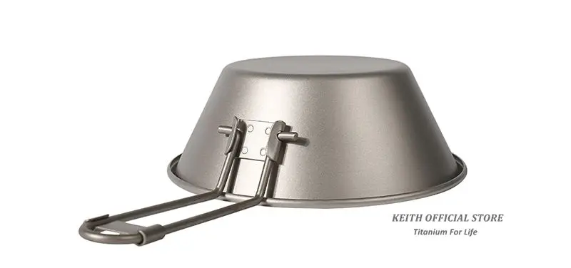 Tigela com Alça Ultraleve de Titânio Panelas de Fundo Keith Dobrável Acampamento Tigelas Talheres 300 ml Apenas 50g Ti5320 11 Titânio Acampamento Panelas de Fundo Dobrável Tigelas